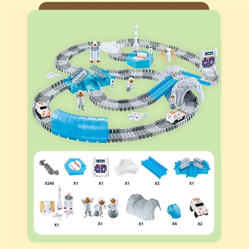YLF778 240Pcs Construction Toys Space Toys Race Track Building Track Toys for Kids Ages 3 and Up - 6