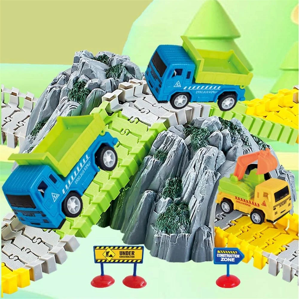 YLF748 144Pcs Construction Toys Race Tracks Toy Engineering Road Games Toddler Toys for Kids Ages 3 and Up - 6