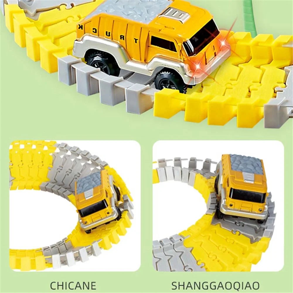 YLF748 144Pcs Construction Toys Race Tracks Toy Engineering Road Games Toddler Toys for Kids Ages 3 and Up - 7