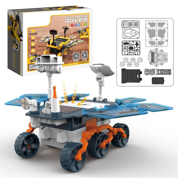 HXC0101 DIY Solar Powered Mars Rover Student Assembly STEM Kit Electric Explore Vehicle Model Science Experiment Educational Toy - Blue - 1