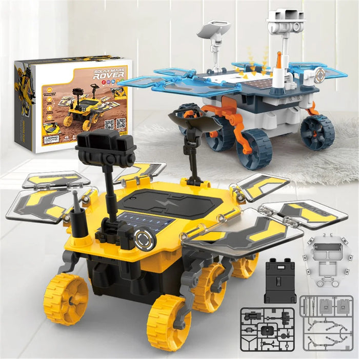 HXC0101 DIY Solar Powered Mars Rover Student Assembly STEM Kit Electric Explore Vehicle Model Science Experiment Educational Toy - Blue - 5