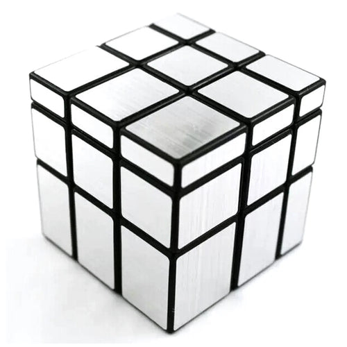 Irregular 3x3x3 Brushed Mirror Magic Cube Puzzle 57mm - Silver Color - 1