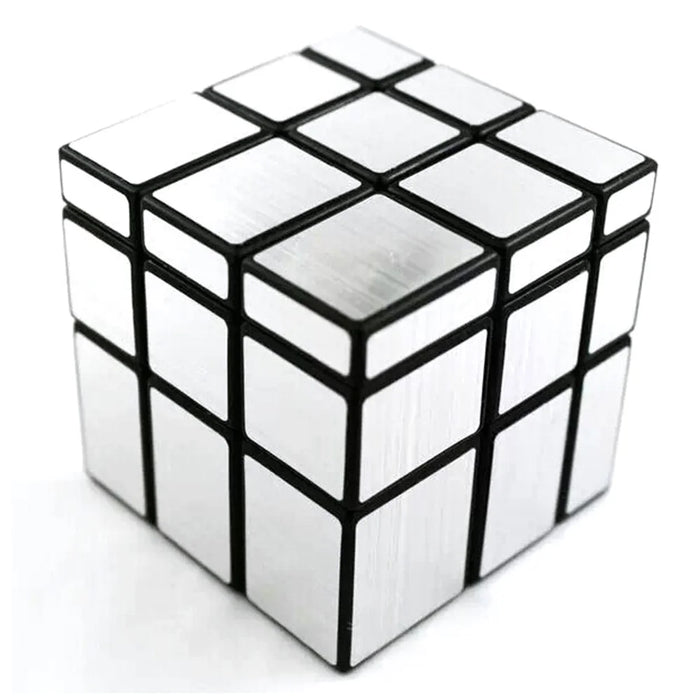 Irregular 3x3x3 Brushed Mirror Magic Cube Puzzle 57mm - Silver Color - 1