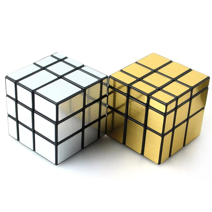 Irregular 3x3x3 Brushed Mirror Magic Cube Puzzle 57mm - Silver Color - 3