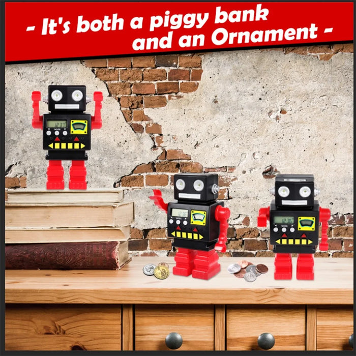 Cartoon Automatic Coin Counting Piggy Bank Robot for Kids Interactive Money Box (USD Version) - 3