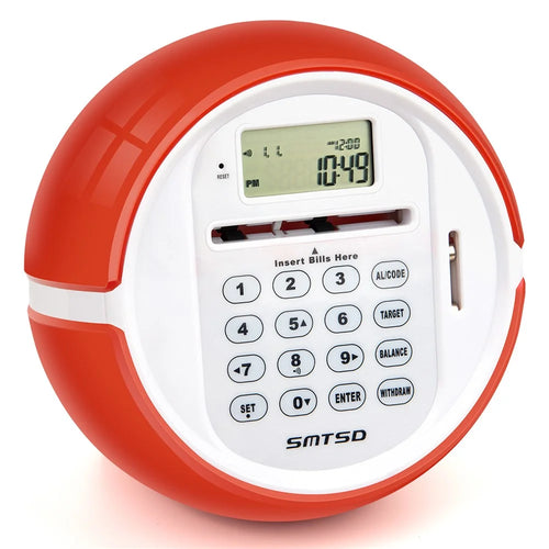 Smart Coin Bill Recognizing Piggy Bank for Kids Automatic Counting Money Box (USD Version) - Red - 1