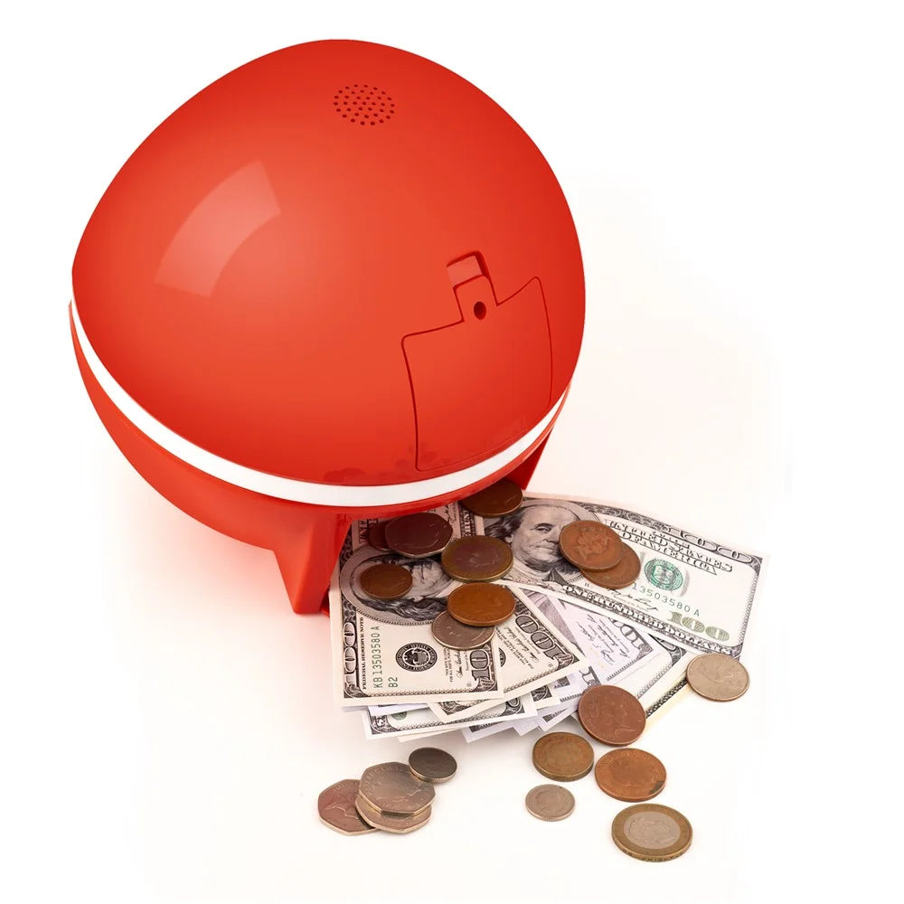 Smart Coin Bill Recognizing Piggy Bank for Kids Automatic Counting Money Box (USD Version) - Red - 5