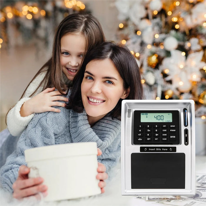 ATM-Style Smart Piggy Bank for Kids Auto Bill and Coin Recognizing Money Box Educational Toys (USD Version) - 5