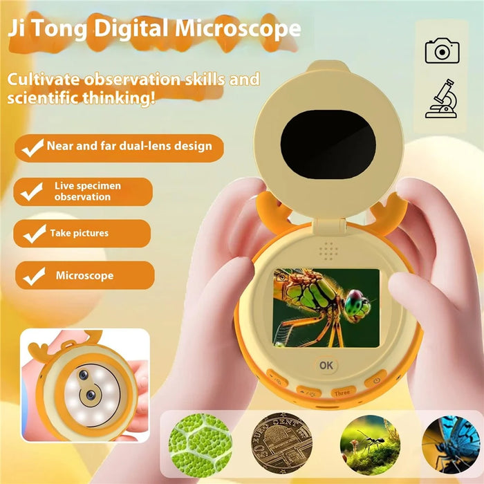 HM020F Microscope For Children 2.0 HD IPS Screen 7 LED Lights 100X Magnification Video Recorder - 2
