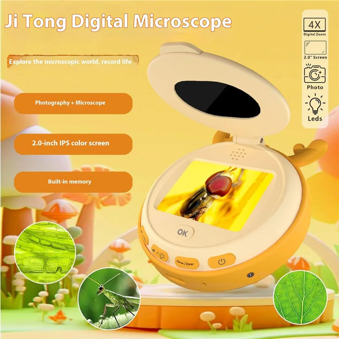 HM020F Microscope For Children 2.0 HD IPS Screen 7 LED Lights 100X Magnification Video Recorder - 4