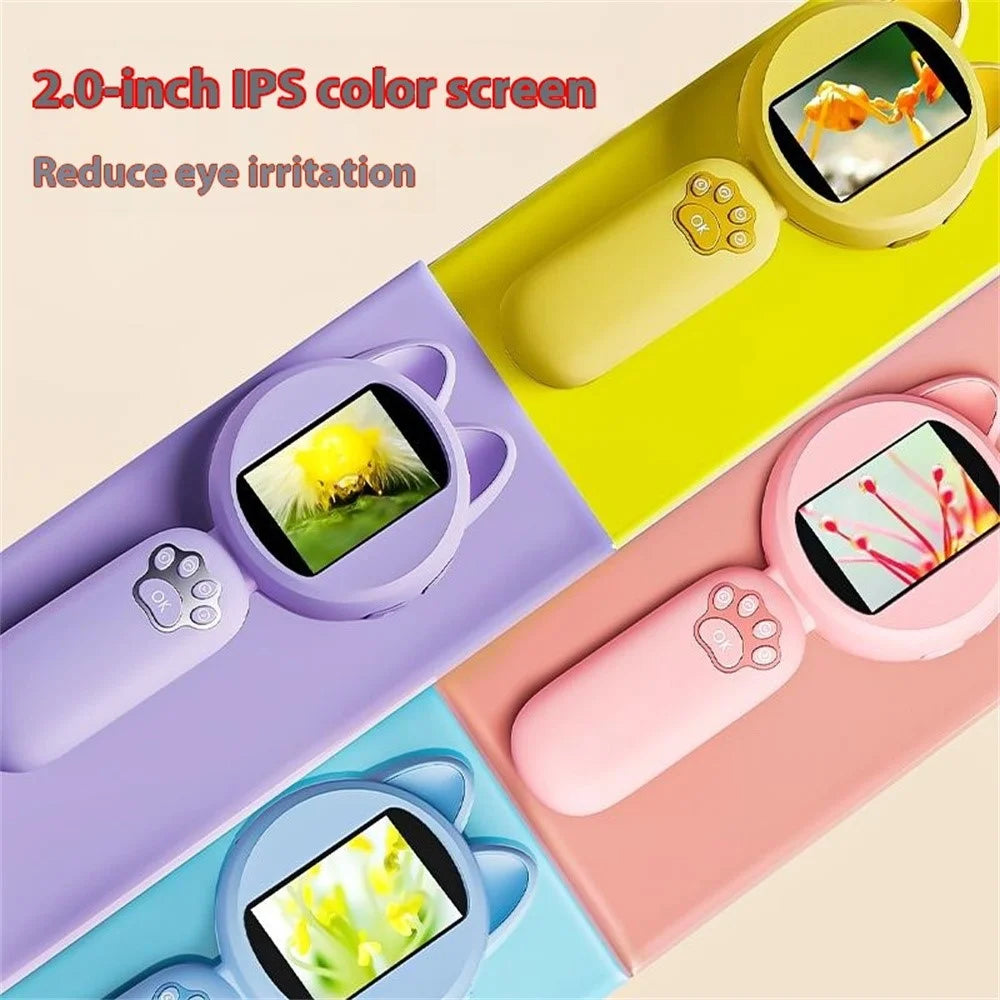 HM020B Kids Microscope 2.0 HD IPS Screen 100W Pixel 4X Zoom Handheld Digital Microscope - Pink - 7