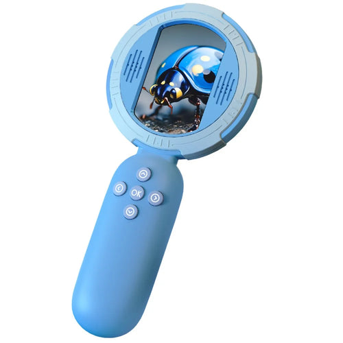 HM020C Digital Microscope for Kids 100x Magnification Handheld Educational Science Electronic Microscope - Blue - 1