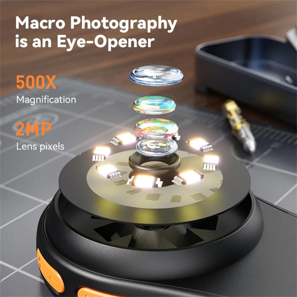 370 Optical Microscope for Kids 500X Magnification Mini Handheld Science Experiment Tool - Black - 4