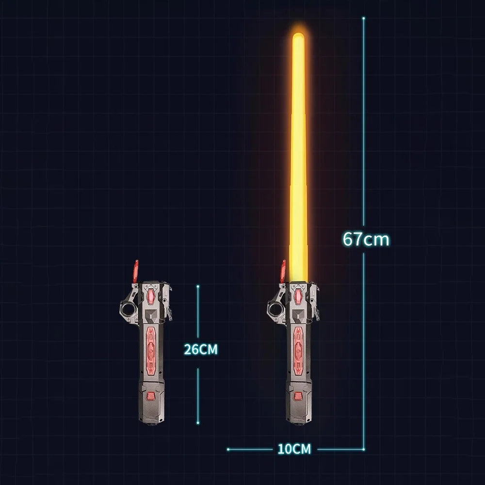 YLQ 2-in-1 Extendable Lightsaber For Kids 7-14 Years Light Up Toy With Sound Effects Star Wars Theme - Titanium Silver - 7