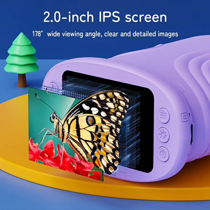 382 Portable Digital Microscope 2 Inch IPS Screen 1000X Handheld Electronic Microscope for Children - Purple - 3