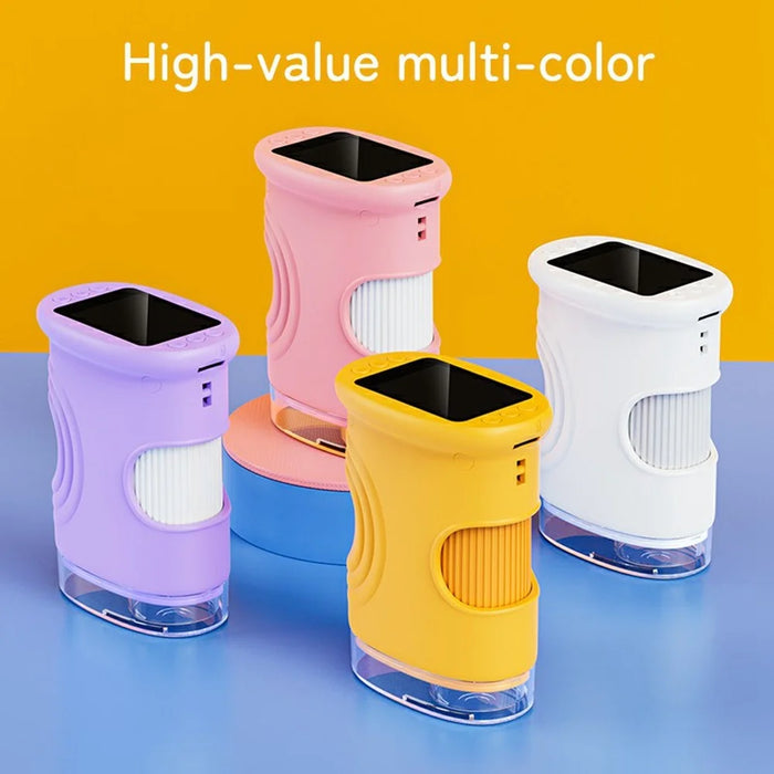 382 Portable Digital Microscope 2 Inch IPS Screen 1000X Handheld Electronic Microscope for Children - Purple - 6