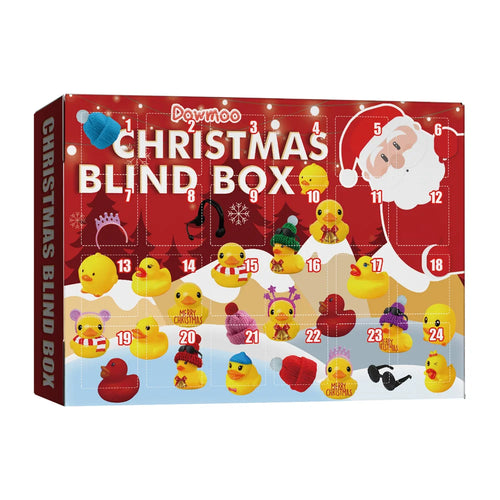 DOWMOO Christmas Advent Calendar 24 Compartment Rubber Duck Blind Box Set Holiday Bath Toy Collection Gift - 1