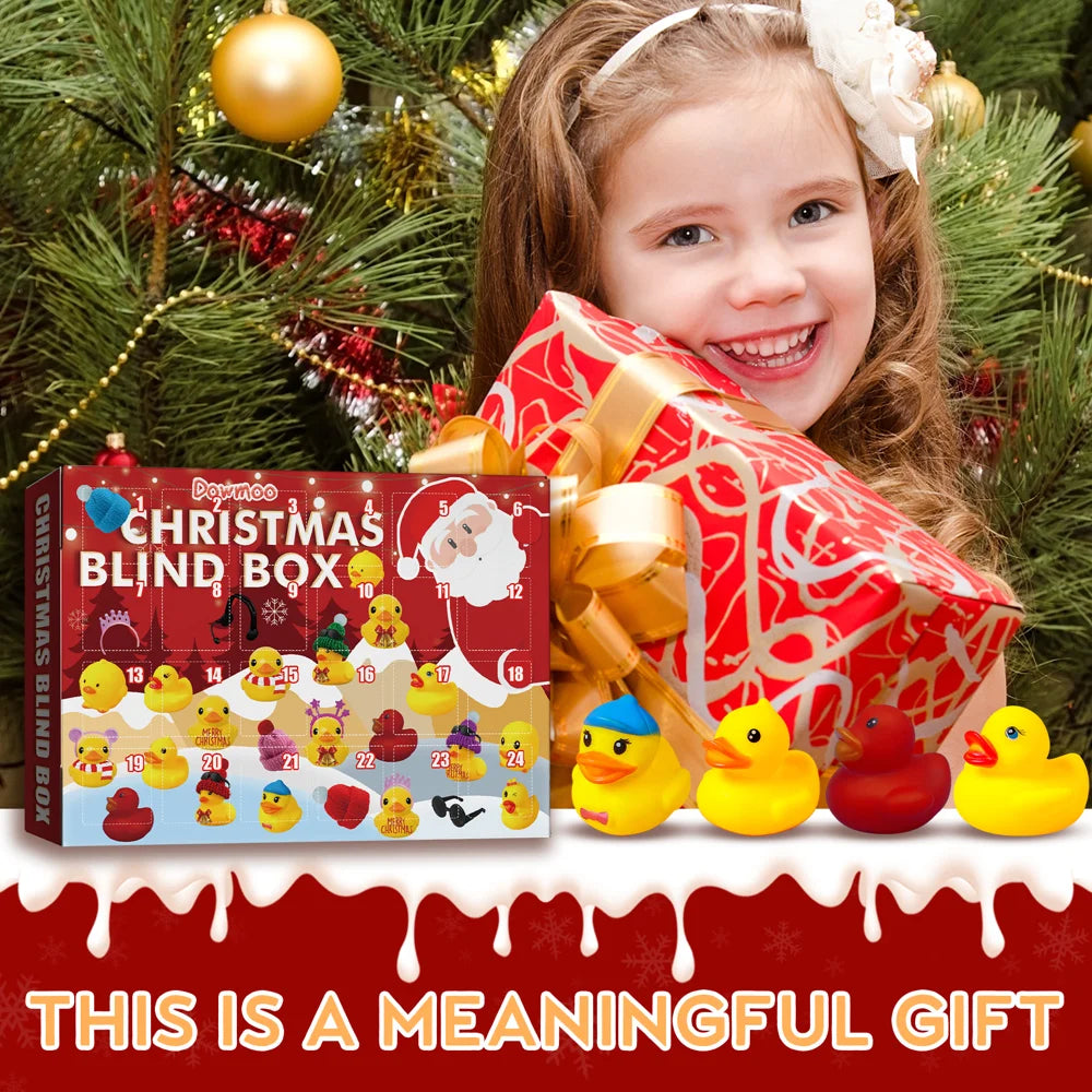 DOWMOO Christmas Advent Calendar 24 Compartment Rubber Duck Blind Box Set Holiday Bath Toy Collection Gift - 3