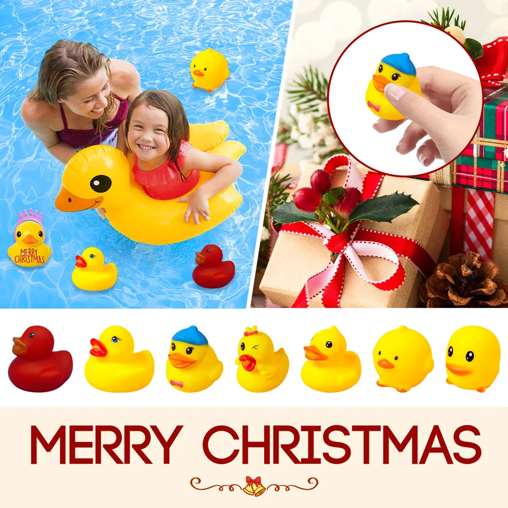 DOWMOO Christmas Advent Calendar 24 Compartment Rubber Duck Blind Box Set Holiday Bath Toy Collection Gift - 6