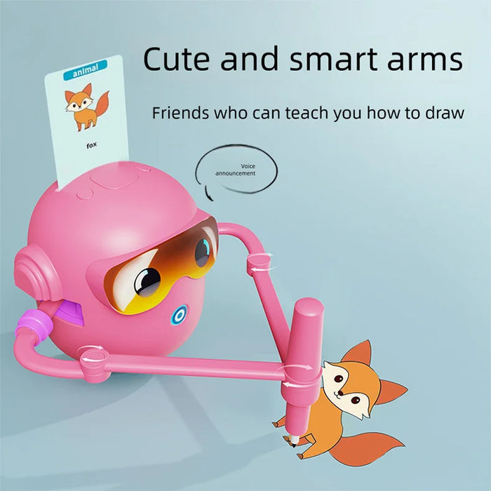Smart Drawing Robot for Kids 3-8 Years Old Educational Painting Machine with 100 Drawing Cards - Sky Blue - 2