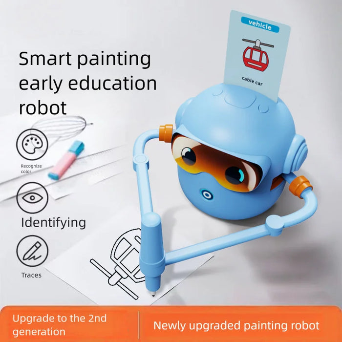 Smart Drawing Robot for Kids 3-8 Years Old Educational Painting Machine with 100 Drawing Cards - Sky Blue - 3
