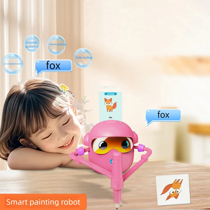 Smart Drawing Robot for Kids 3-8 Years Old Educational Painting Machine with 100 Drawing Cards - Sky Blue - 6