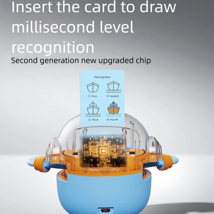 Smart Drawing Robot for Kids 3-8 Years Old Educational Painting Machine with 100 Drawing Cards - Sky Blue - 7