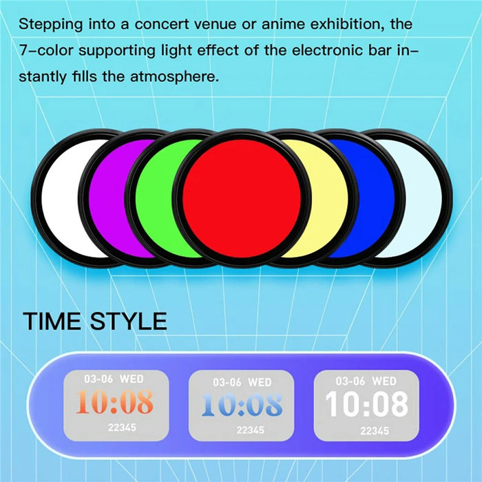 Bluetooth-Compatible Electronic Badge Dynamic Anime Pins with Touchscreen for Cosplay / Convention / Fandom - White - 5