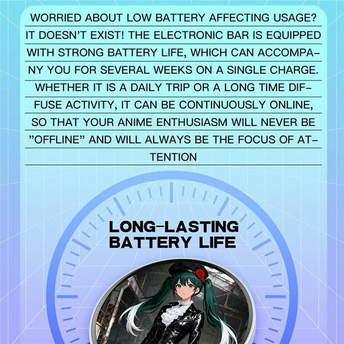 Bluetooth-Compatible Electronic Badge Dynamic Anime Pins with Touchscreen for Cosplay / Convention / Fandom - White - 6