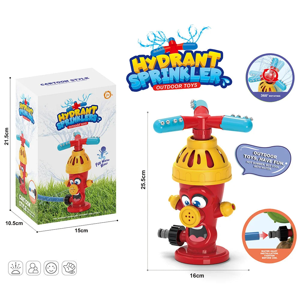 Fire Hydrant Shape Lawn Sprinkler Toy Outdoor Interactive Water Play Rotating Sprinkler Children Gift - 5