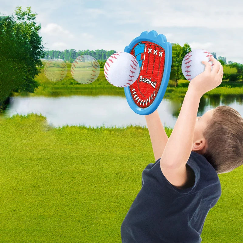 LED Light Up Toss Catch Ball Game Set Sticky Baseball Glove Family Interactive Toy Kids Gift - C1 - 2