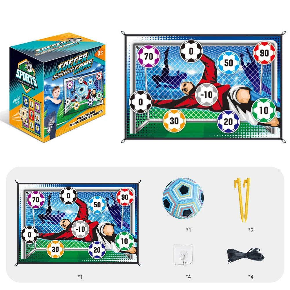 Indoor Soccer Target Game Magic Tape Football Throwing Practice Set for Kids Interactive Toy - Blue - 1