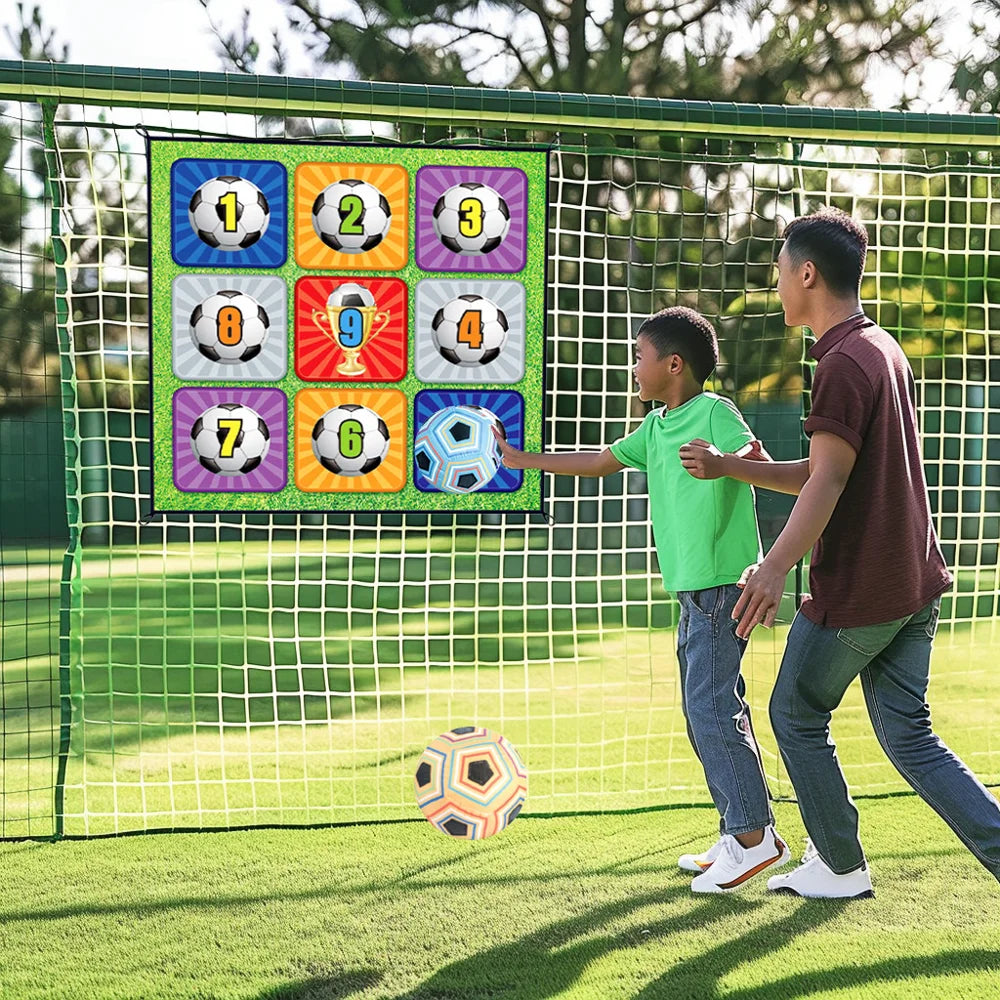 Indoor Soccer Target Game Magic Tape Football Throwing Practice Set for Kids Interactive Toy - Blue - 3