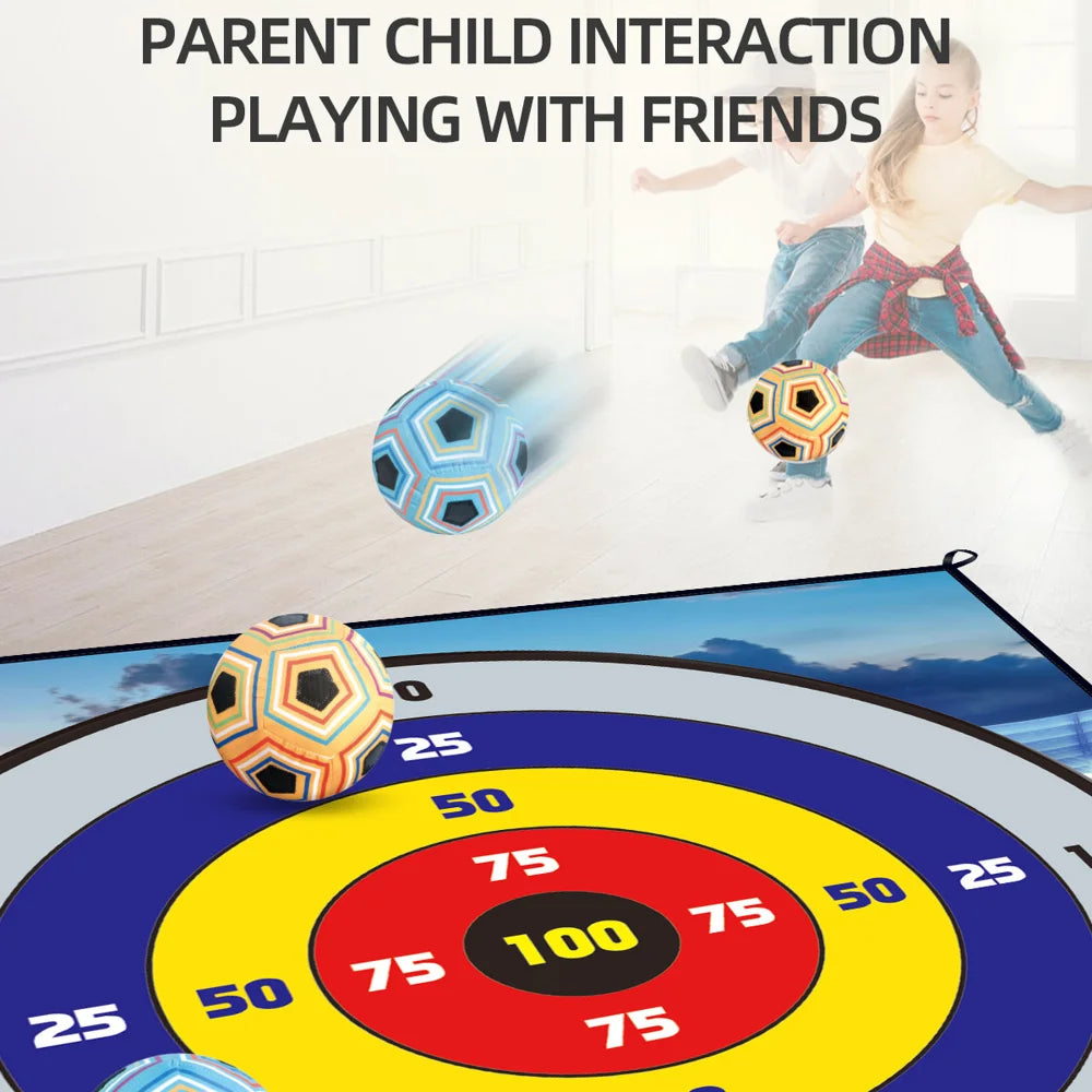 Indoor Soccer Target Game Magic Tape Football Throwing Practice Set for Kids Interactive Toy - Blue - 5