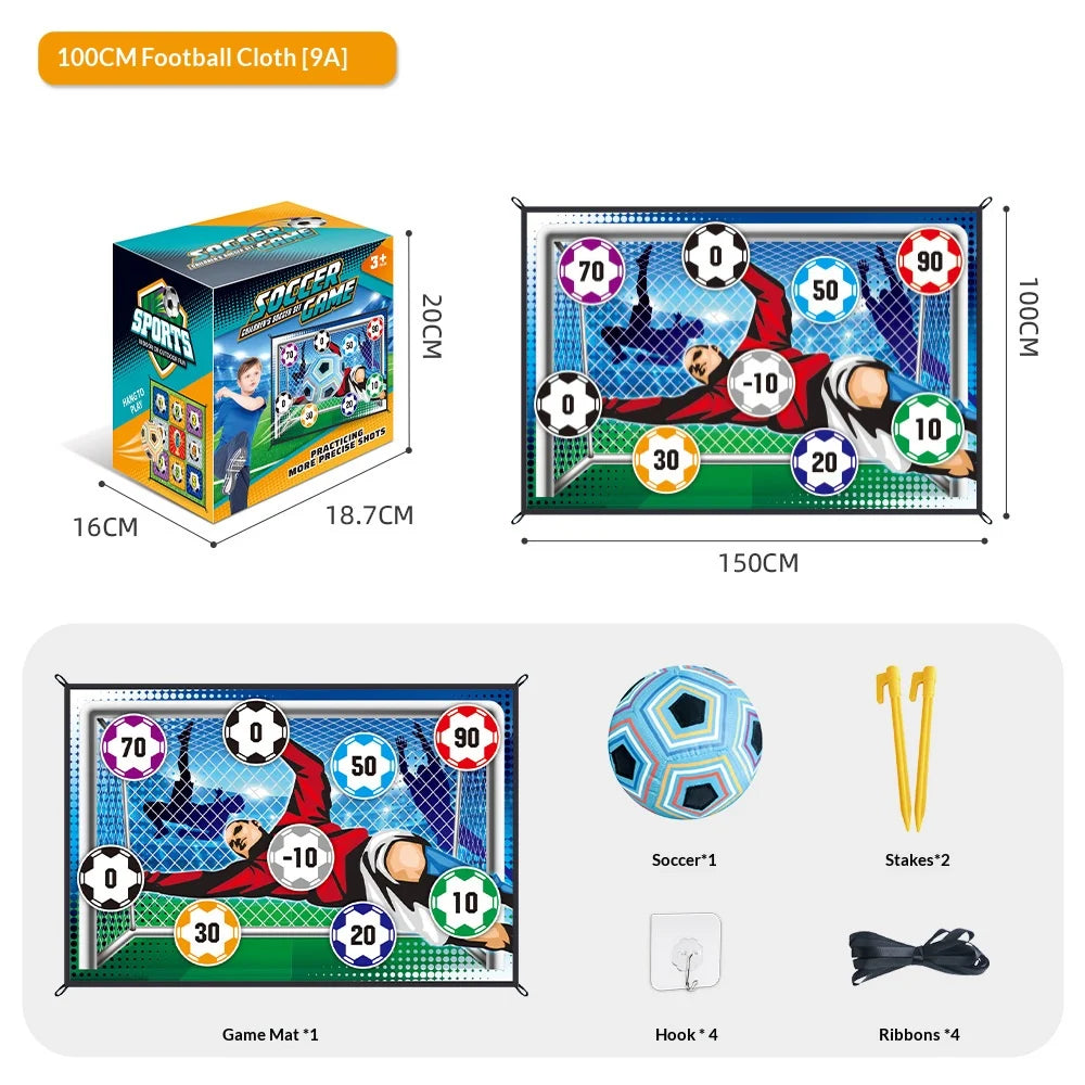 Indoor Soccer Target Game Magic Tape Football Throwing Practice Set for Kids Interactive Toy - Blue - 7
