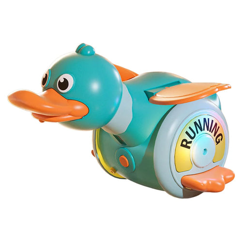 360 Degree Rotation Smart Electric Duck with Sound and Light Educational Learning Toy for Toddlers - Green - 1