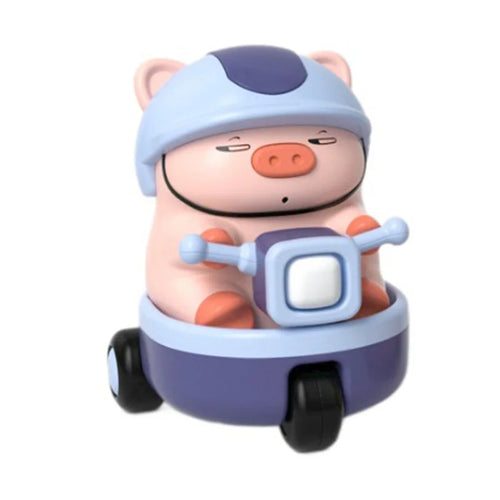 For Infants 360 Degree Rotating Cartoon Pig Baby Crawling Toy with Music and Light Gift - Blue - 1