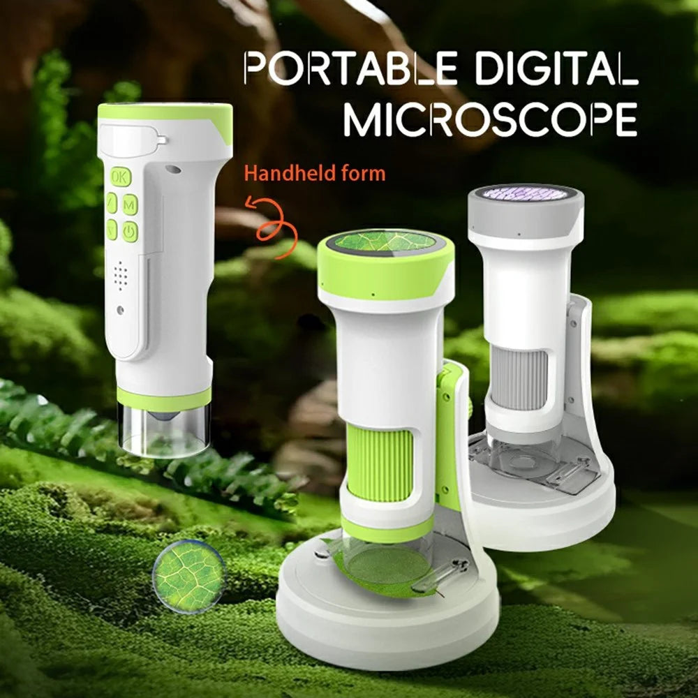 F9 4K Shooting Microscope Portable Electronic Microscope with Photo / Video Recording for Kids Students - Grey - 2