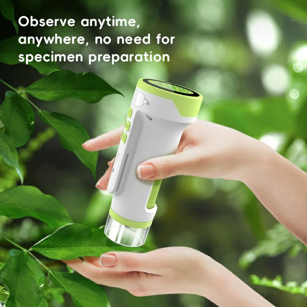 F9 4K Shooting Microscope Portable Electronic Microscope with Photo / Video Recording for Kids Students - Grey - 4