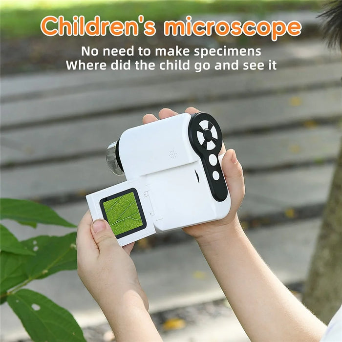 F5 Handheld Portable Microscope Telescope Photo / Video Recording Experimental Toy Viewer Kids Gift (No Memory) - White - 2