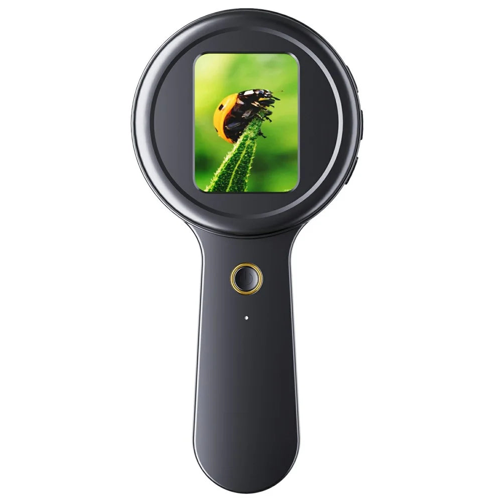 V7 200X Handheld Magnify Glass Digital Magnifier with 2 inch IPS Screen for Bug Coins Jewelrying - Black - 1
