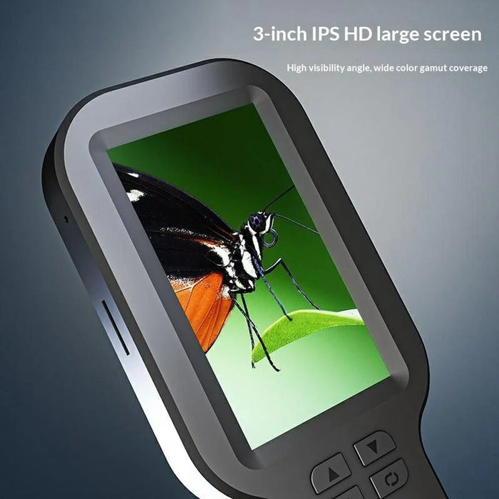 V8 500X Handheld Digital Magnifier 3 inch IPS HD Electronic Screen Magnifying Glass Support 4TB Memory Expansion for Appraisal Observation - Black - 3