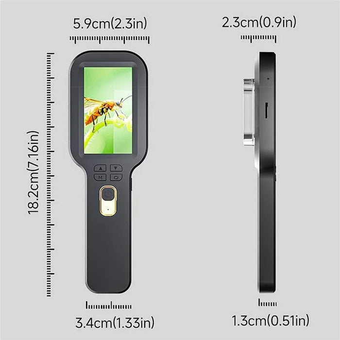 V8 500X Handheld Digital Magnifier 3 inch IPS HD Electronic Screen Magnifying Glass Support 4TB Memory Expansion for Appraisal Observation - Black - 6