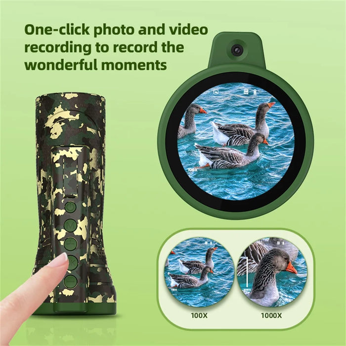 F3 HD Color Screen Handheld Microscope Electronic Digital Telescope Kids Gift with Dual Cameras and Photo  /  Video Recording - Camouflage - 5