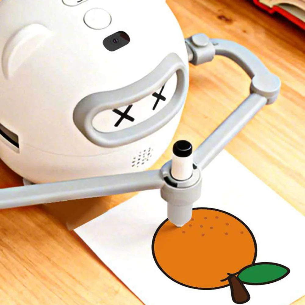 SW-200 Smart Drawing Robot for Kids Painting Robot Educational Toy with 100 Cards and Colored Pencils Set Children Gift - Grey+White - 5