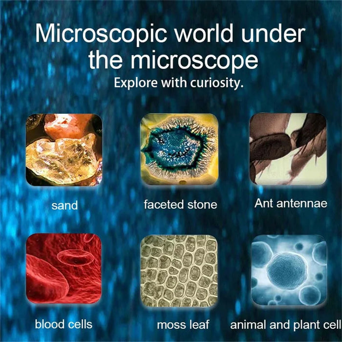 F2 Digital Microscope Handheld Electronic 2.0 Inch IPS Screen Magnifier for Kids - Blue - 4