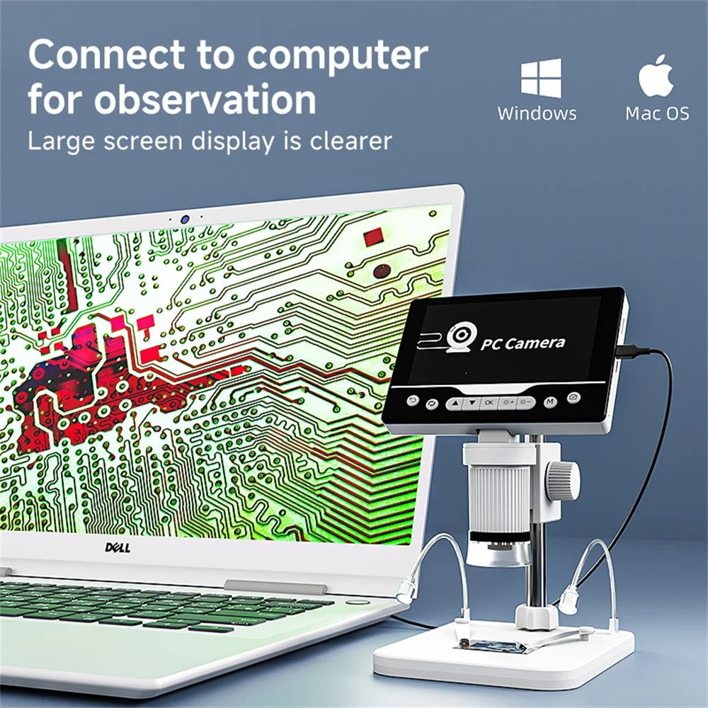 V17 5 Inch Screen 1000X Digital Microscope Handheld Integrated Magnifier for Repair / Inspection - White - 3