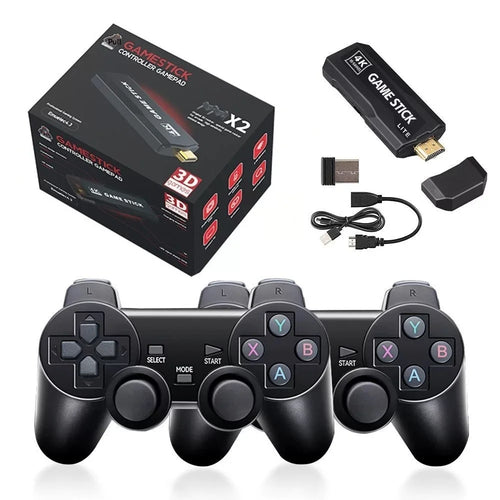 X2 Retro Video Game Console with 128GB TF Card 4K HD TV Game Stick 2.4G Dual Wireless Gamepads, High-end Version - 1