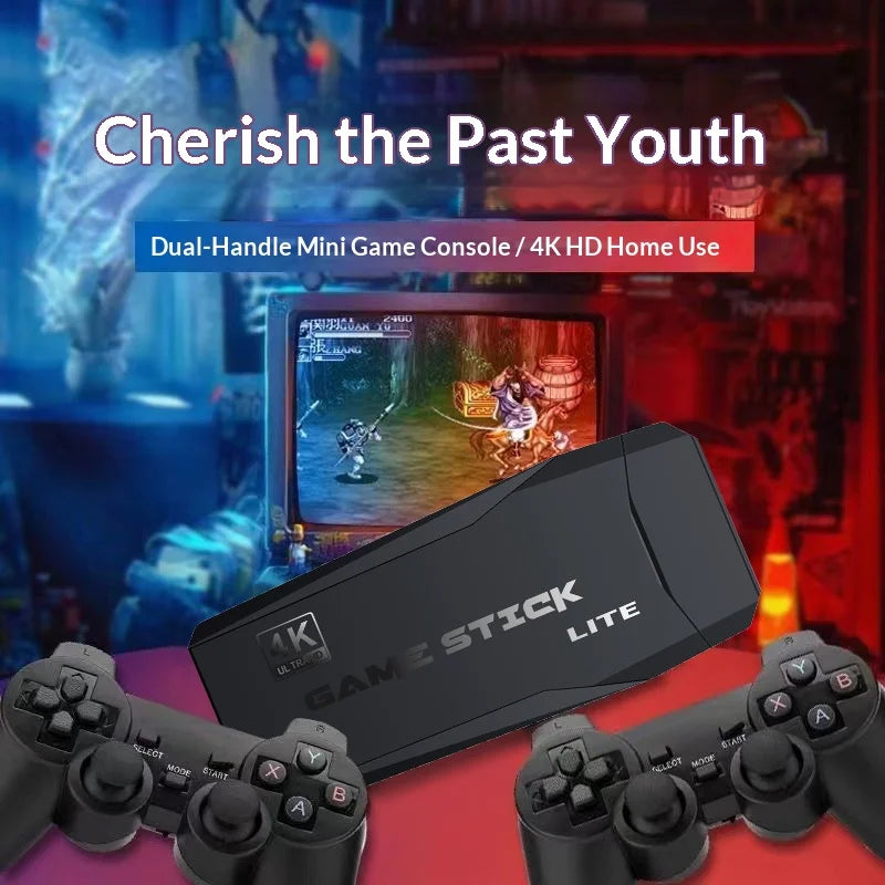 M8 128GB 4K Retro Game Stick HD Home Video Game Console with 2 Wireless Controllers - 6
