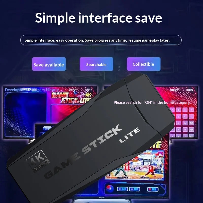 M8 128GB 4K Retro Game Stick HD Home Video Game Console with 2 Wireless Controllers - 7